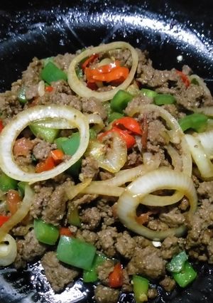 Foto resep Oseng daging with paprika