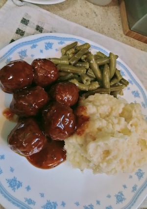 A picture of Homemade "TV dinner" Meal.