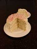 White Peppermint Layer Cake with a White Peppermint Cream