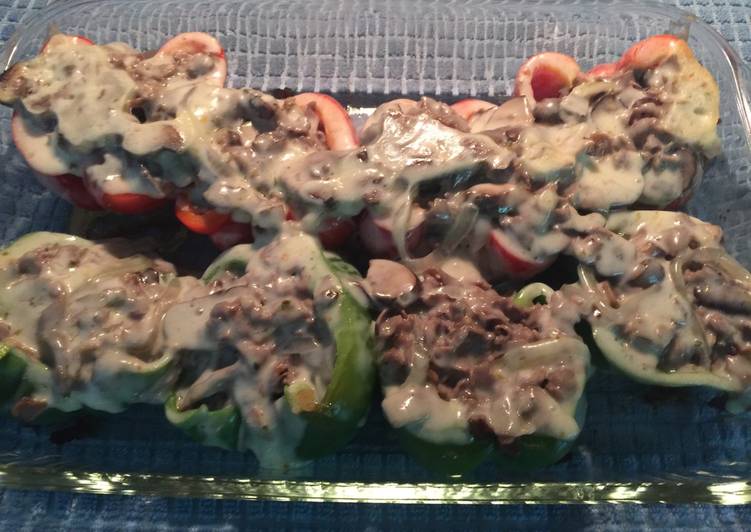 Recipe of Any-night-of-the-week Philly Cheesesteak stuffed Peppers