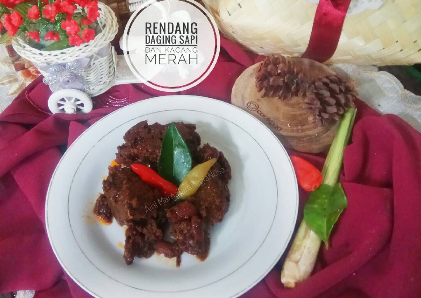 Rendang Daging Sapi dan Kacang Merah