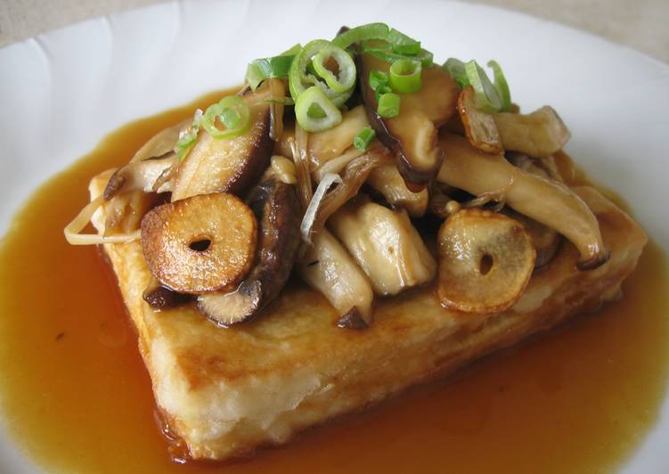 Steps to Prepare Speedy Pan Fried Tofu &amp; Mushroom Sauces