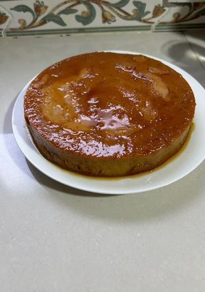 Una foto de Budín de pan con dulce de leche