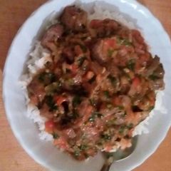 A picture of Stewed Liver and Rice.