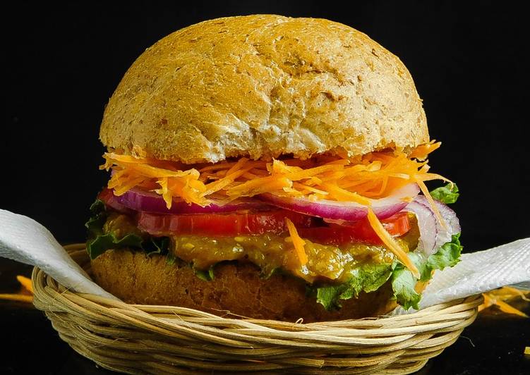 Simple Way to Serve Tastefully Veggie Burger #vegancontest