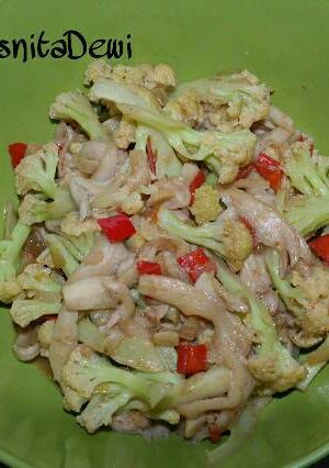 Foto resep Jamur Kembang Kol Tumis Saus Tiram