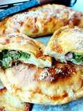 Calzone cu spanac, ricotta și șuncă