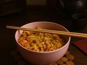 Una foto de arroz basmati soja