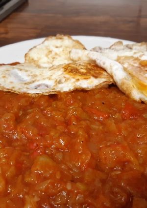 Una foto de Pisto con huevo (Thermomix)