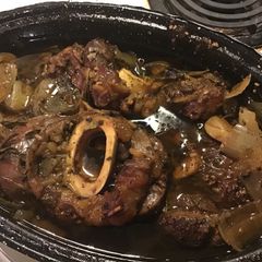 A picture of Fall off the bone Herb and red wine Beef Shanks.