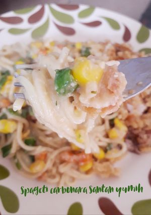 Foto resep Spagethi carbonara santan yumih