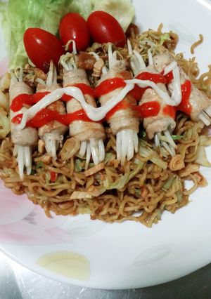 Foto resep Mie goreng roll chicken tauge