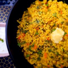 A picture of Foxtail millet vegetable khichdi.
