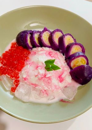 Foto resep Es Pisang Ungu