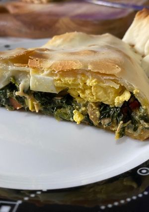 Una foto de Tarta de espinaca y atún 🥬🍣