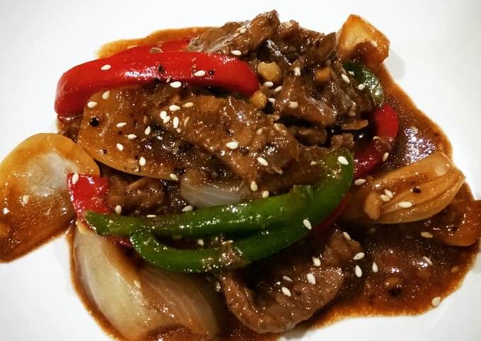 Resep Daging Sapi Lada Hitam / Terkuak Beef Blackpepper Sapi Lada Hitam