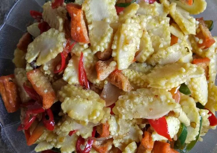 Cara mudah mengolah Tumis jagung muda tahu Anti Gagal