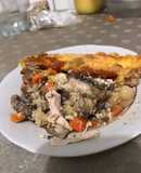 Мясная запеканка с грибами и овощами