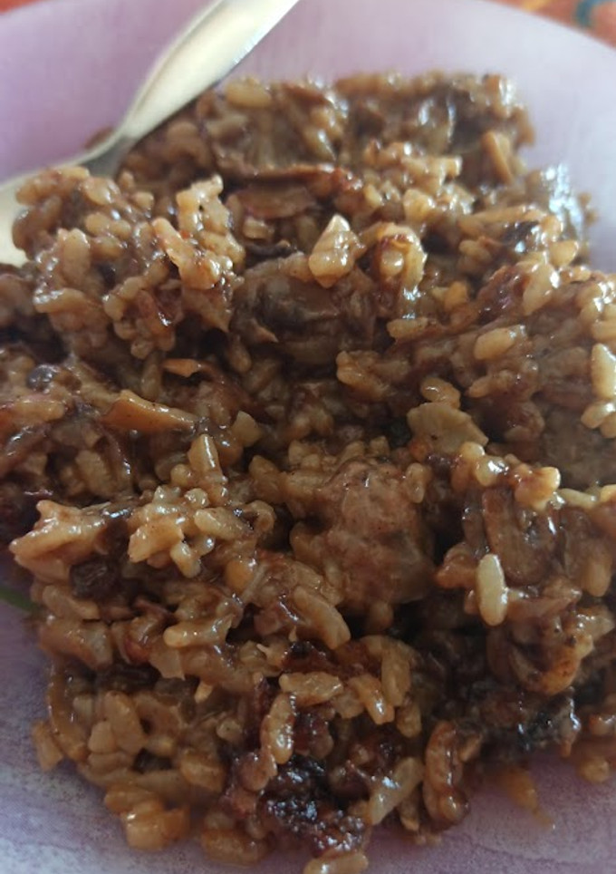 Una foto de Risotto de champiñones y pollo