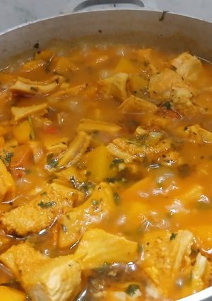 Una foto de Callo o panza de res en salsa