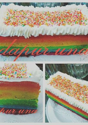 Foto resep Rainbow cake with pasta (resep bunda tata)