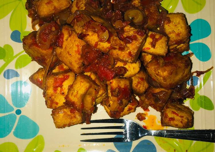 Steps to Prepare Speedy Peppered awara (tofu)