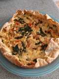 Quiche pollo, espinaca y choclo en masa Pascualina