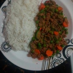 A picture of Green peas minced stew.