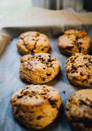A picture of Sweet Potato Scones w/ Chocolate Chips.