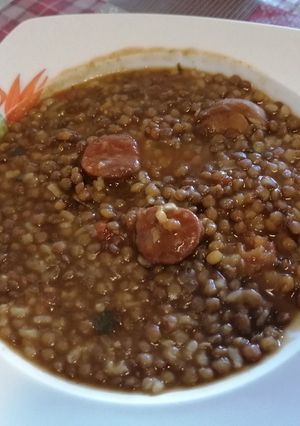Una foto de 16.Lentejas express con arroz integral