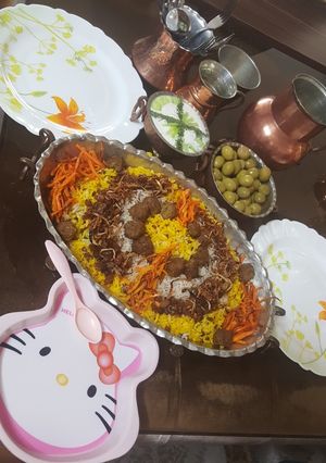 عکسی از دستور عدس پلو با گوشت قلقلی