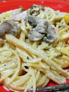 Una foto de Spaghetti en salsa blanca