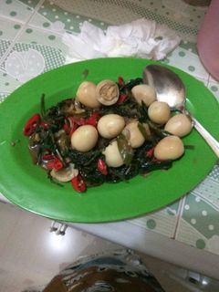 Foto resep Cah kangkung telur puyuh