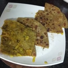 Stuffed Parathas from Cabbage Potato Sabji A picture of Stuffed Parathas from Cabbage Potato Sabji.