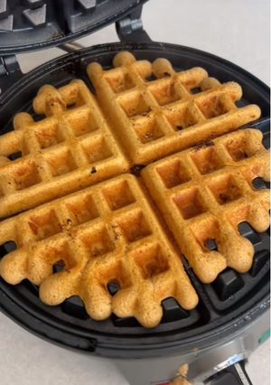 A picture of Protein Pumpkin Spice Waffles.