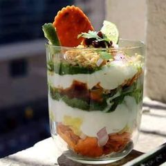 Chaat papadi in new style A picture of Chaat papadi in new style.