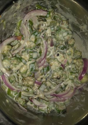 A picture of Bhindi salad 🥗/ladies finger.