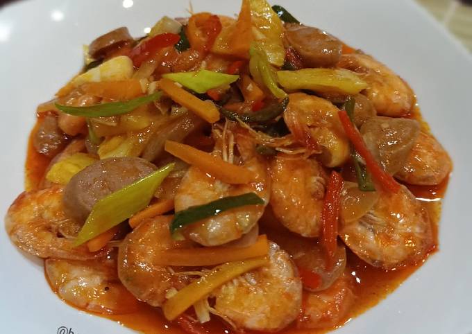 Udang Sosis Asam Manis Pedas