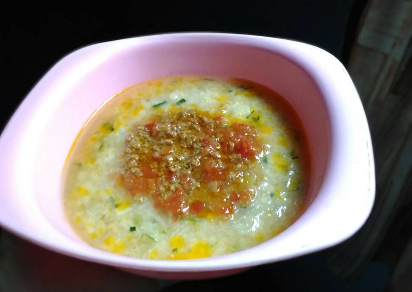 Nasi sayur kuah soto daging/MPASI