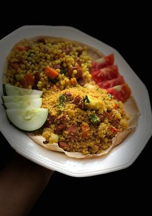 A picture of Fried couscous.