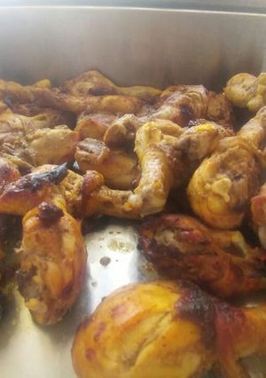 A picture of Marinated oven baked drumsticks.