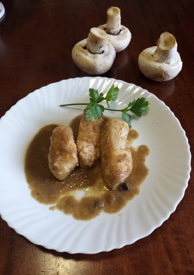 Una foto de Solomillo de pavo en salsa de champiñón