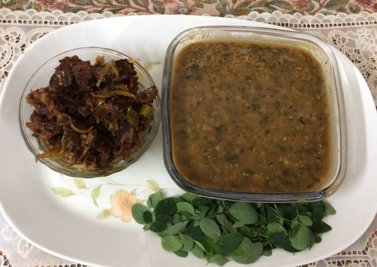 Simple Way to Make Favorite Green gram dal with drumsticks leaves  And bitter gourd pickle