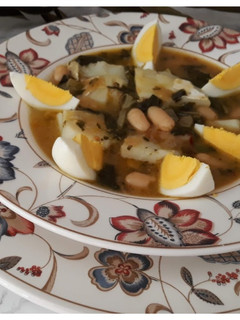 Una foto de Potaje de acelgas con judías y bacalao