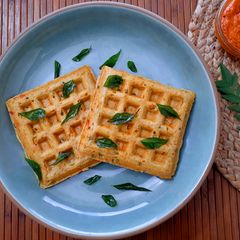 A picture of Savory Rava Waffles.
