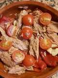 Filetes de melva con guarnición