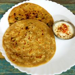 Raw banana and ajwain paratha A picture of Raw banana and ajwain paratha.
