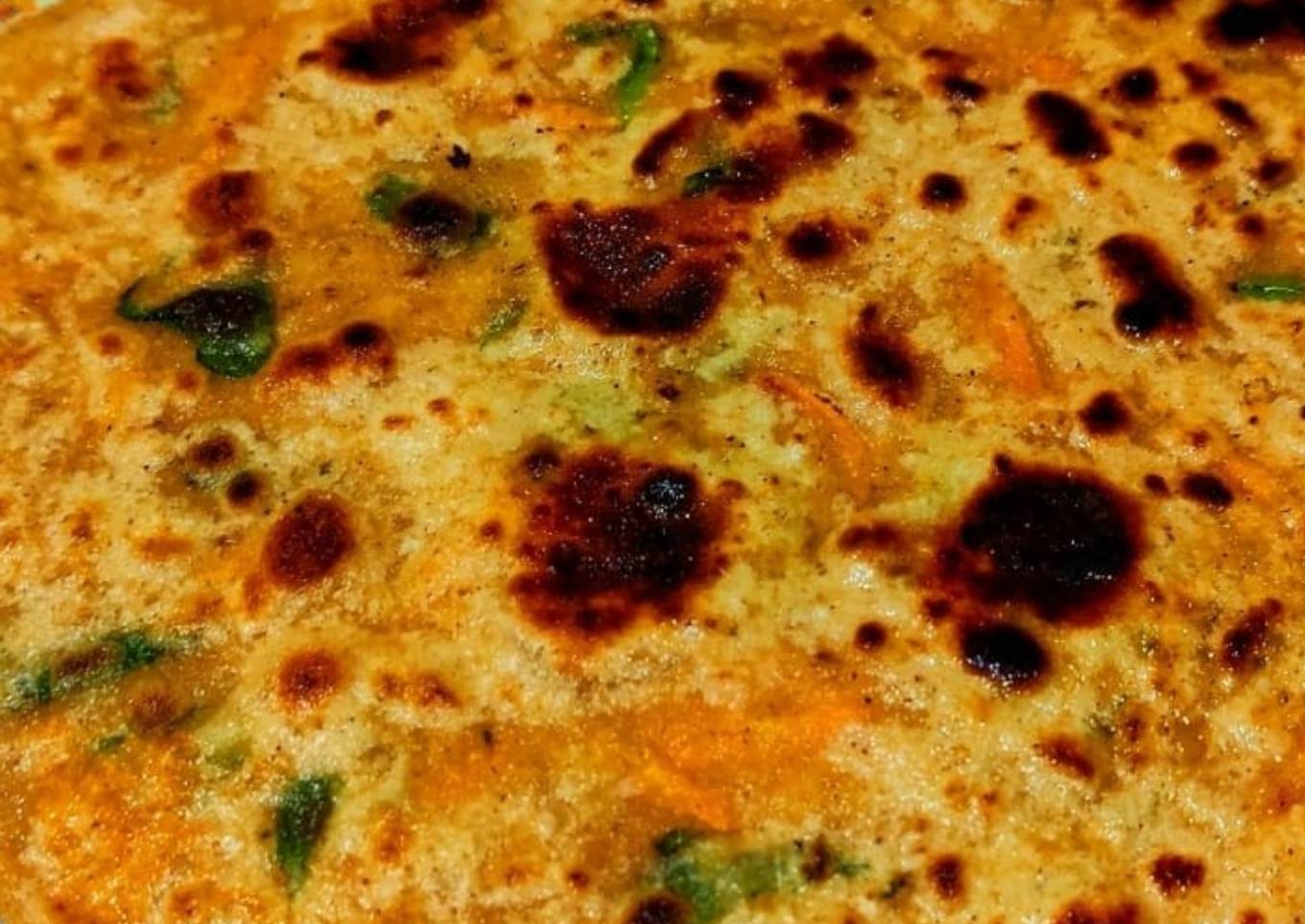 Gajar aur palak ka paratha