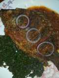 Fried fish,ugali with greens(kunde,managu,terere and spinach)