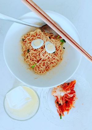 Hình của món Kimchi cải thảo bằng cơm nguội.